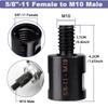 2pcs Metal Thread Adapter Set,5/8"-11 Female To M14/M10 Male,Drill Bit Polisher Interface Connector,No Electricity Required
