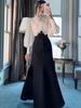 Elegant V-neck Pleated Long Dress - Spring/Summer 2025 Casual Fashion
