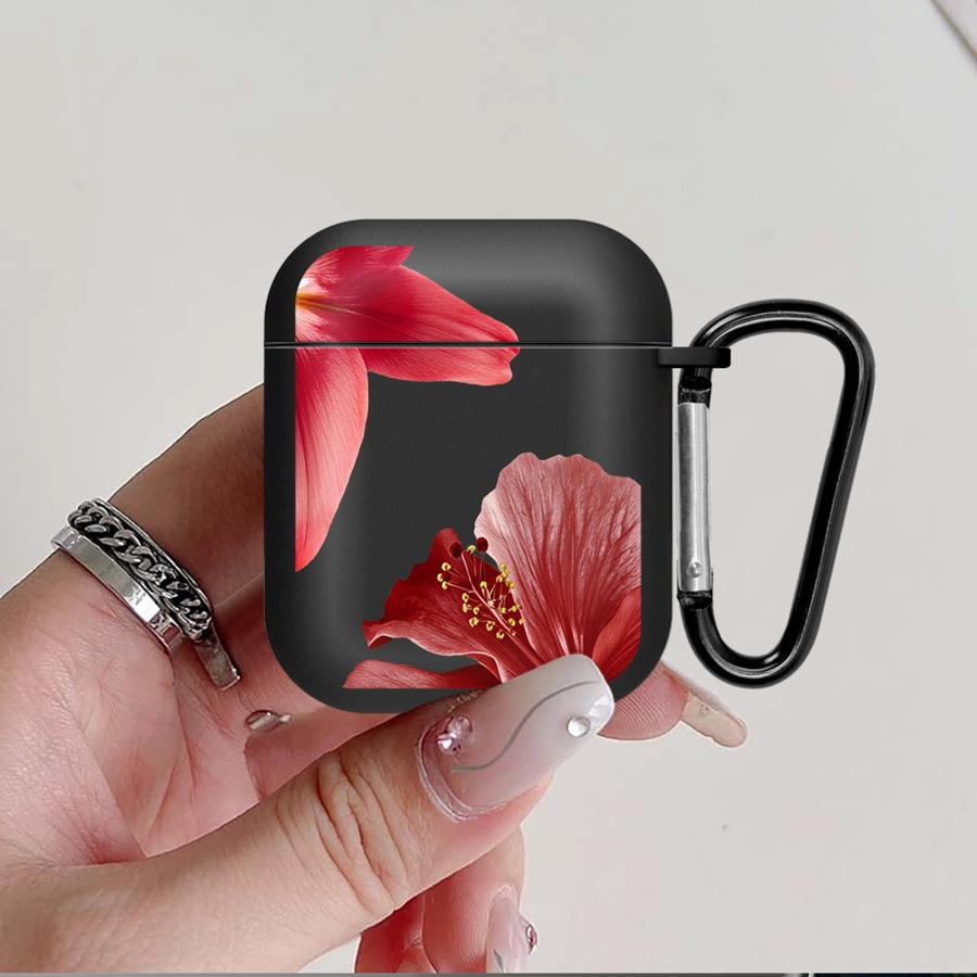 Cherry Flower Print Clear Earphone Cases Cover Case For Airpods 4 2 Pro2 Pro Pro3 3 1