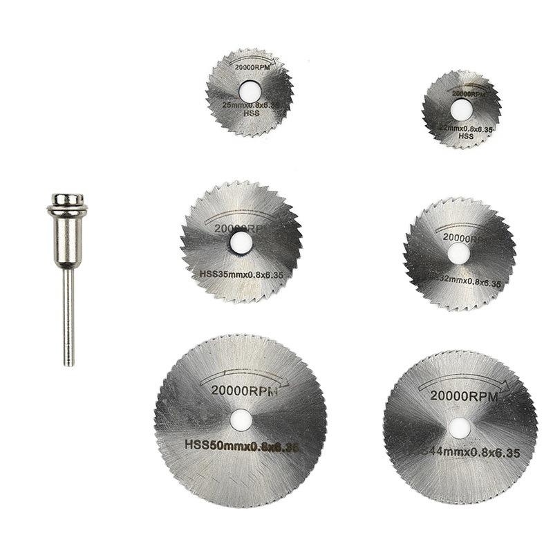 7-Piece High-Speed Steel Mini Grinder Saw Blades: Sizes 22mm, 25mm, 32mm, 35mm, and 44mm