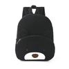 New Corduroy Polyester Bear Shoulders Bag Beige Black Large Capacity Versatile Backpack Washable School Bag Men Women