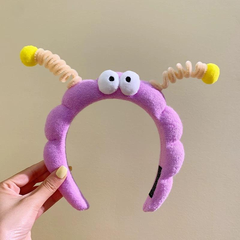 Cute and Fun Headband with Big Eyes, Plush Headband, High Skull Top, Face Wash, Pressure Headband, Photo for Women