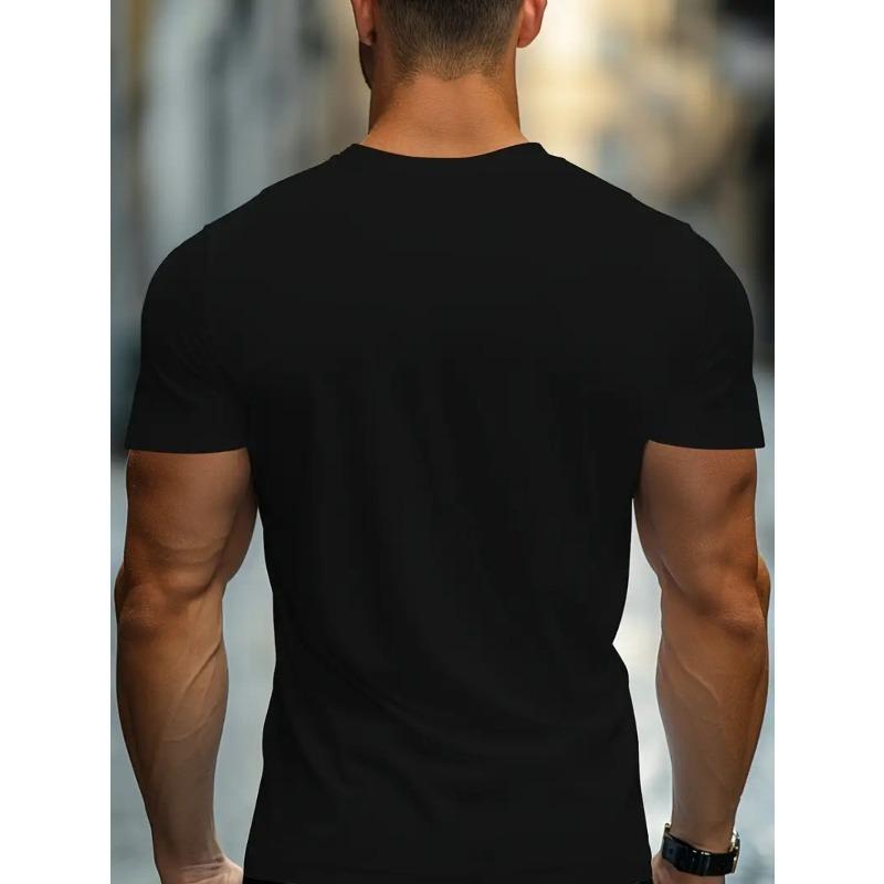 European Size Men's Casual Summer Short Sleeve T-Shirt, Fashionable Minimalist Street Style, European and American Fashion