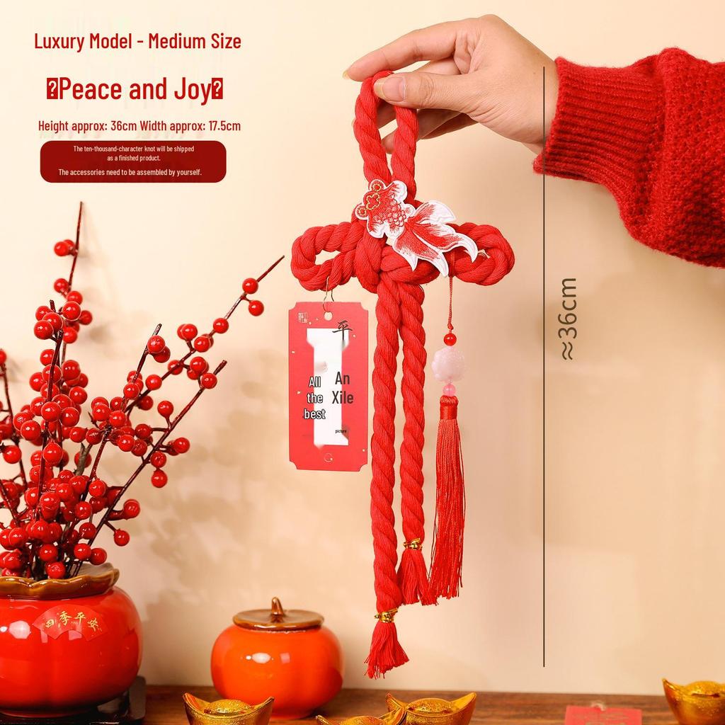 2026 Year of the Horse Spring Festival Chinese Knot Door Hanger - Wanzi Knot Ornament for Festive Atmosphere