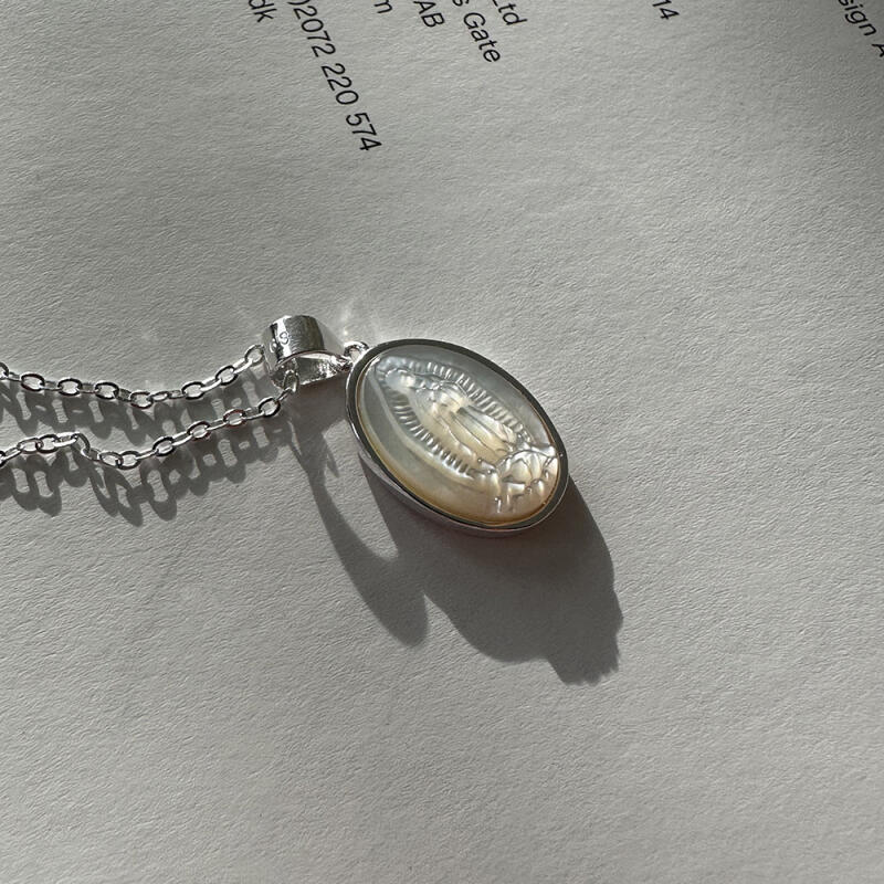 

[925silver] Nacre maria necklace silver