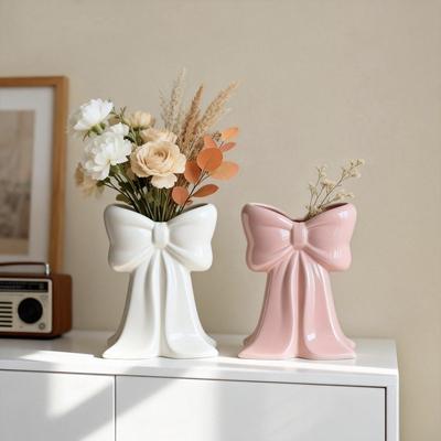 Bow Knot Accent Ceramic Bow Vase Handcrafted Ceramic Plant Pot Modern Ceramic Vase  Daily Use