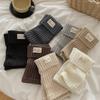 Solid Color Flanged Leg Coverings for Millennial Girls, Cool Style Knitted Pile Sock Coverings, Fabric Label Short Sock Coverings