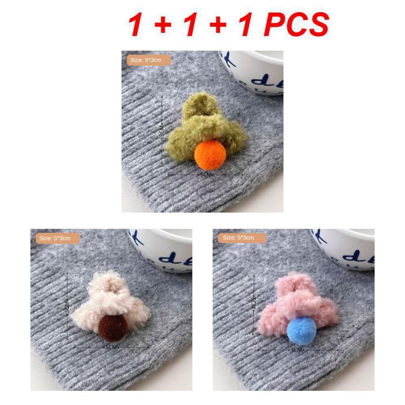 1/2/3Pcs Plush Heart Hair Clips For Women Autumn Winter Fur Hair Crab Clip Elegant Shark Hair Claws Headwear Hair Accessories