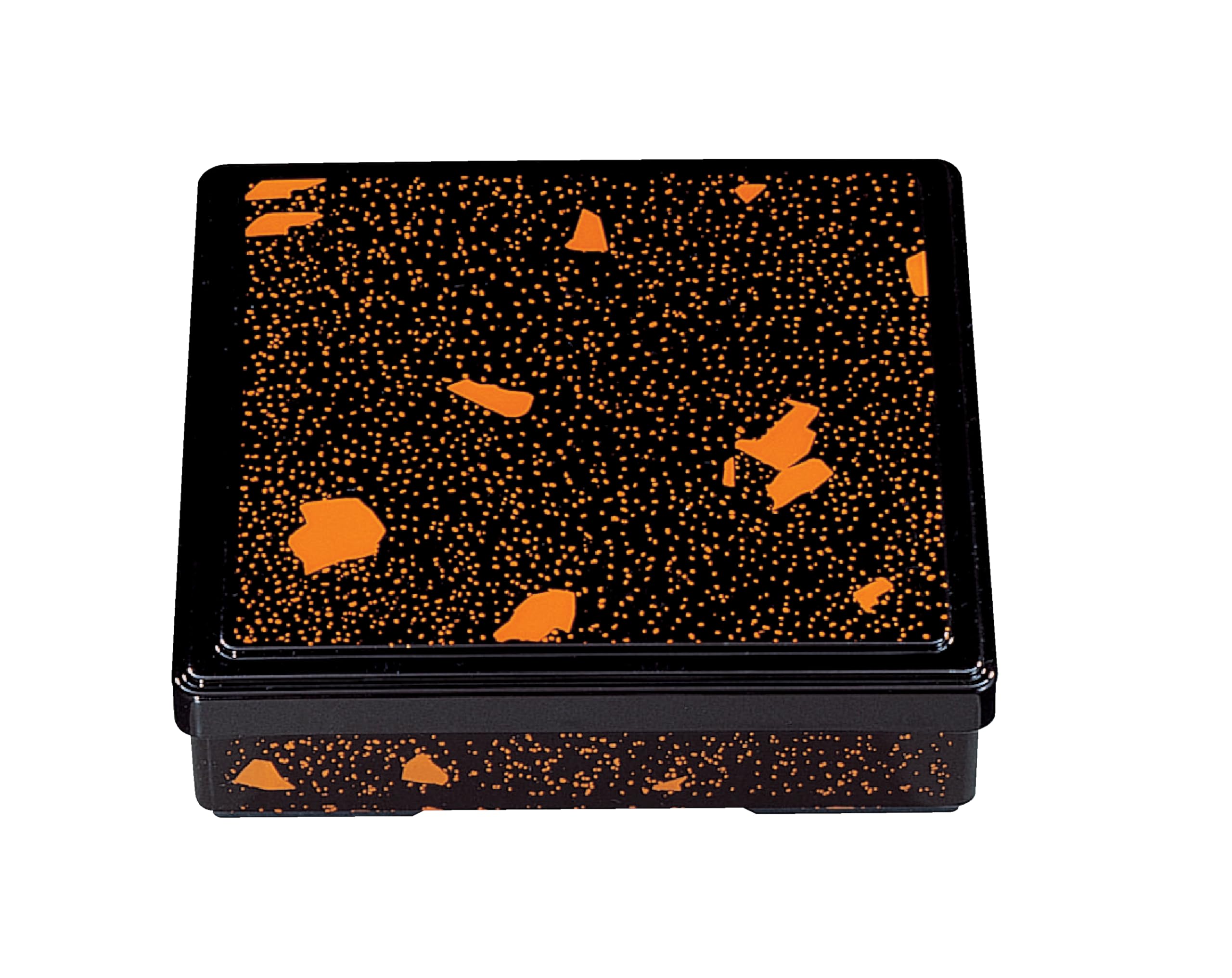 Wakaizumi Lacquerware ABS Square Bento Box with Gold Leaf Red Lacquered 7-inch (with Divider) F-2-21 F-2-25