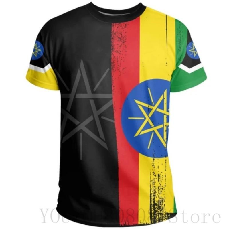 

Summer Ethiopian Flag Round Neck Short Sleeve 3D Printing T-Shirt Tops Fashion Men s and Women s Casual T-Shirts Streetwear 6XL