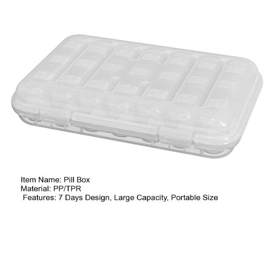 Weekly Pill Organizer Morning Noon Evening 3 Times A Day Pill Storage Box Large Capacity Portable Travel 7-Days Medication Dispenser