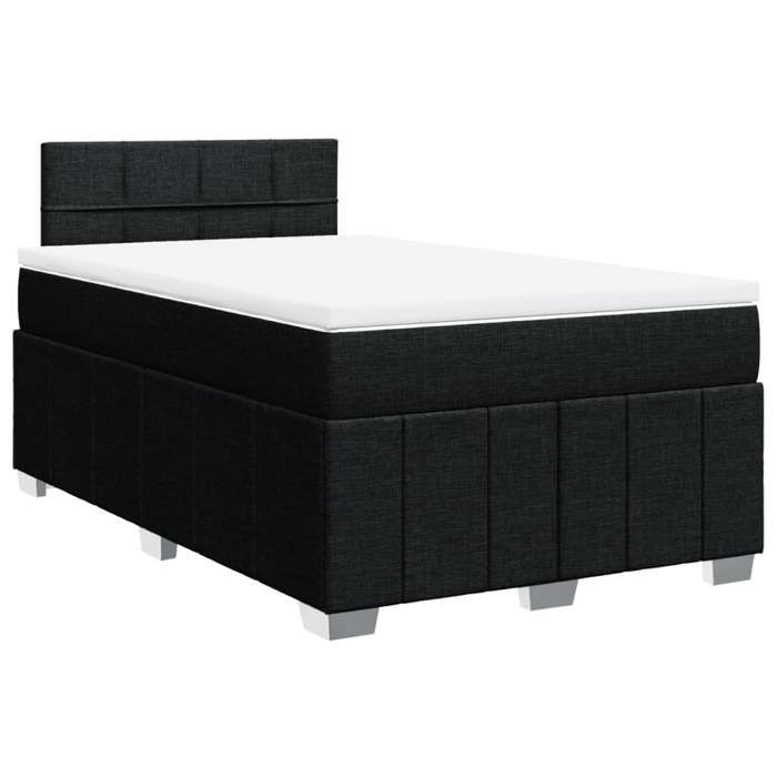 VidaXL Sommier à lattes de lit avec matelas noir 120x190 cm tissu 3289309