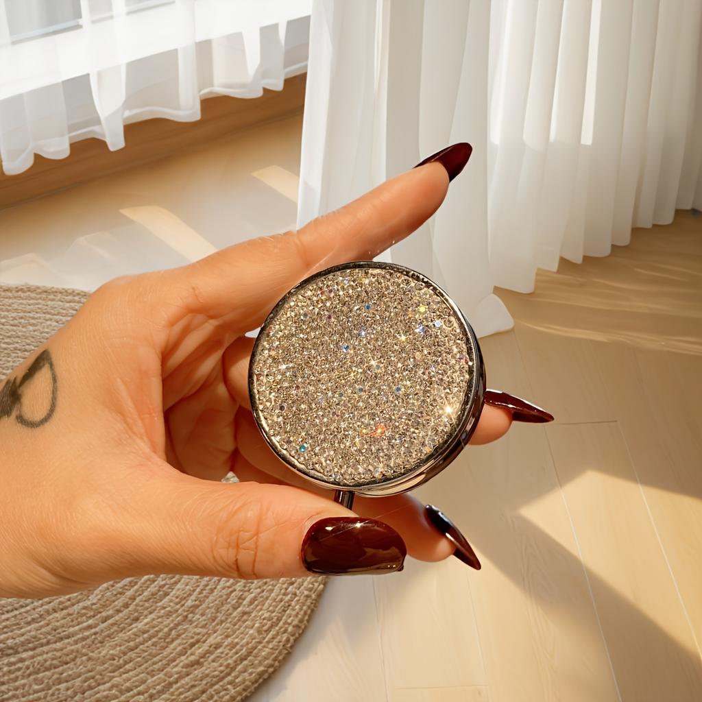 Sparkling Rhinestone Pill Box Portable Mini Travel Medicine Organizer Compartments Pill Case for Women Daily Vitamin Holder