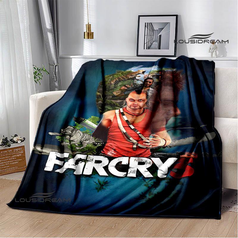 3D Spel Farcry Cartoon bedden met print Flens Warme deken zachte en comfortabele deken picknickdekens verjaardagscadeau