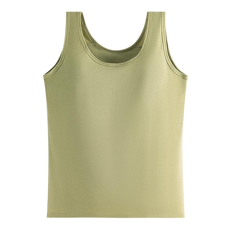 

Pure cotton sling vest with chest pad, women s versatile inner and outer bottoming top, solid color simple sleeveless vest 3xl [recommended 75-85kg ]