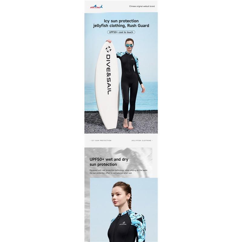 Women Full Body Swimsuit Rash Guard Lycra Thin Wetsuit One Piece Swimwear Zipper Long Sleeve Diving Skin Beachwears Sun Protect