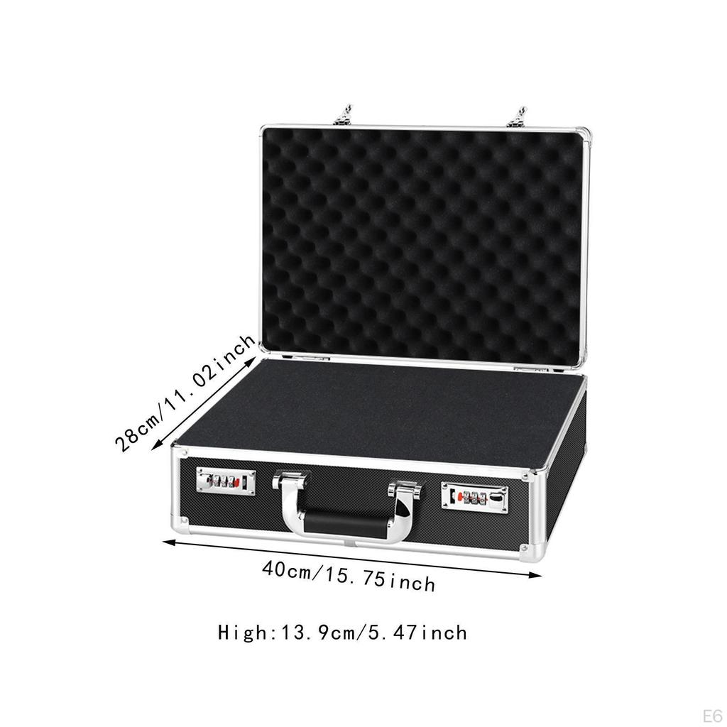 Aluminum Frame Carrying Case with Combination Lock for Personal Items Foam Insert Tool Box