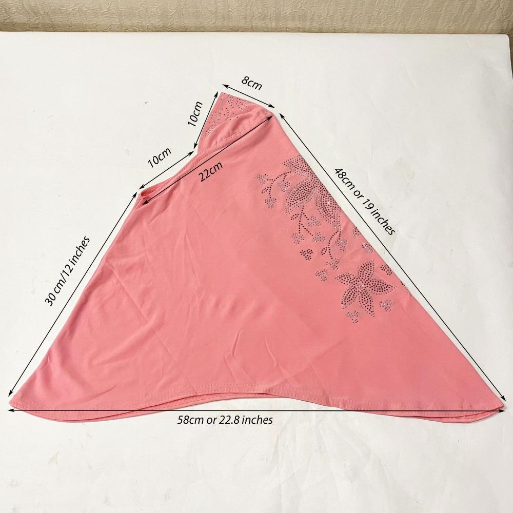 with Crystal Flower Pattern Muslim Headscarf Fit 2-6 Years Old Hat Scarves Islamic Scarf