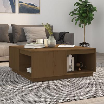Vidaxl Coffee Table, Honey Brown 100X101X40.5 Cm Solid Pine Wood