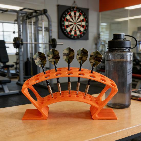 3D Printed Dart Holder Stand for Desk Shelf Tabletop Dart Display Rack Holds 27 Fully Assembled Steel or Soft Tip Dart for Game Room Bar Office