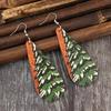 Kreatywne Drewniane Długie Kolczyki Choinkowe - Styl Europejski i Amerykański