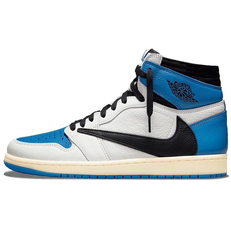 Air Jordan 1 Retro High X Fragment Design X Travis Scott 'Sail Black Military Blue' Jordan DH3227-105