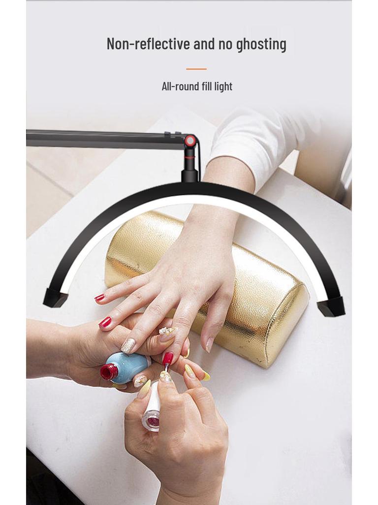 16" Half-Moon Beauty Light 20W with Articulated Arm for Nails, Microblading, Eyebrows, Eyelashes, Extensions, and U-Shaped Light