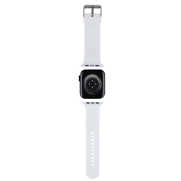 Karl Lagerfeld Pasek Klawlslknh Apple Watch 42/44/45/49Mm Biały/White Strap 3D Rubber Karl Head