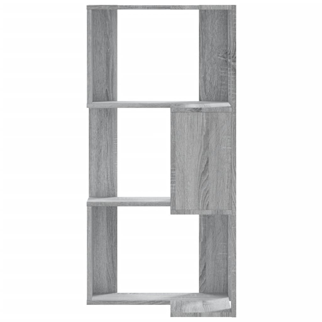 Corner Bookshelf 3 Shelves Grey Sonoma 50 X 50 X 102 Cm Particleboard