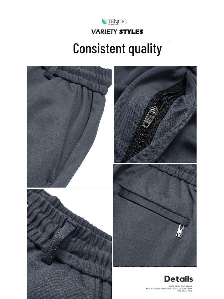 Herren Hohe Elastizität Dicke Lässige Jogginghose - Herbst/Winter Locker Gerades Bein mit Elastischem Bund, Hoher Taille und Ideal für Mittelalterlichen Komfort.