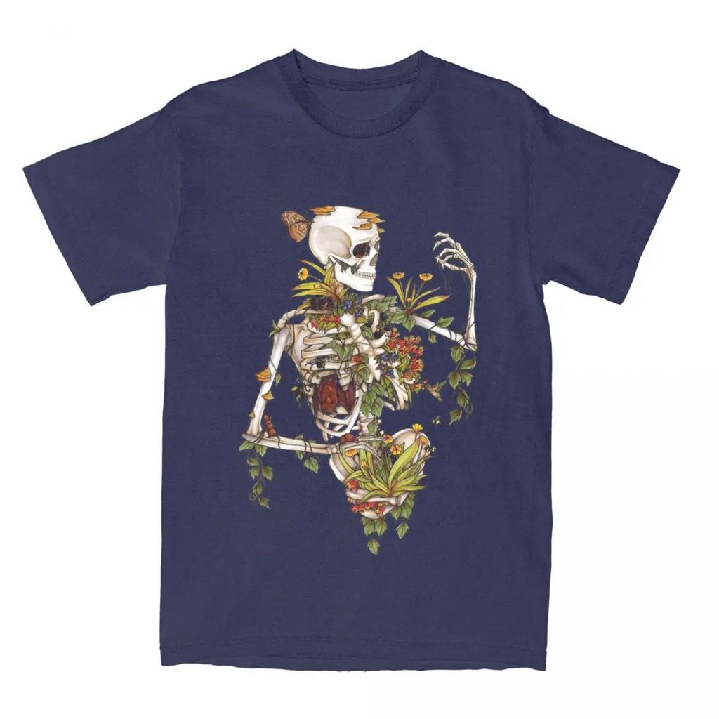 Crazy Bones Und Botanik T-Shirts Herren Damen Reine Pflanzen Skelett Schädel Kunst T-Shirts Shirt Bedruckte Kleidung