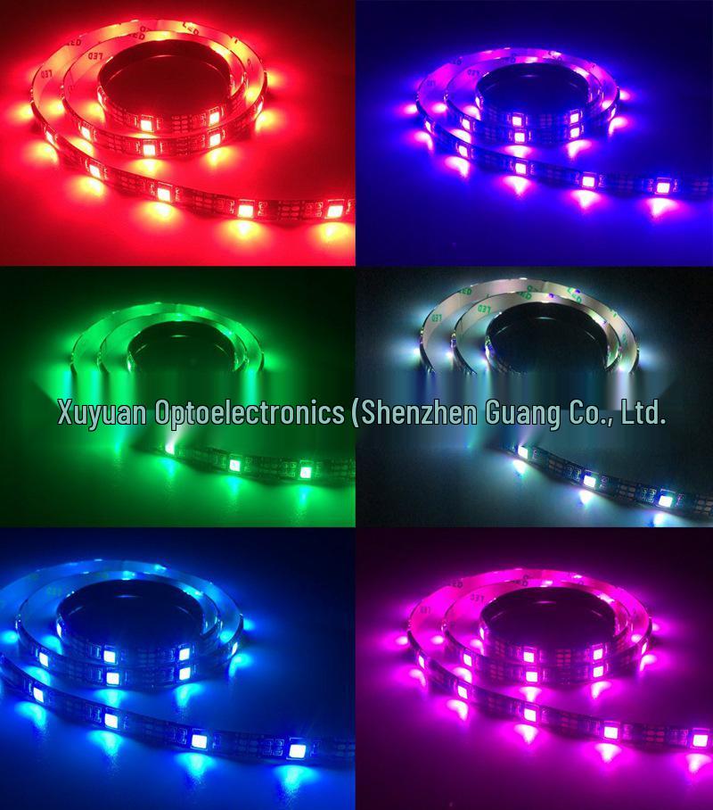 5V RGB LED Strip with Waterproof Drip Glue and 17-Key RF Controller (Seven Colors)