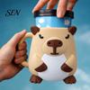 Ice Cream Pint Stand Animal Holder, 3D Printed Cup Holder Decorative with Handle, Keeps Hands Warm, Leak-Proof Container Starden