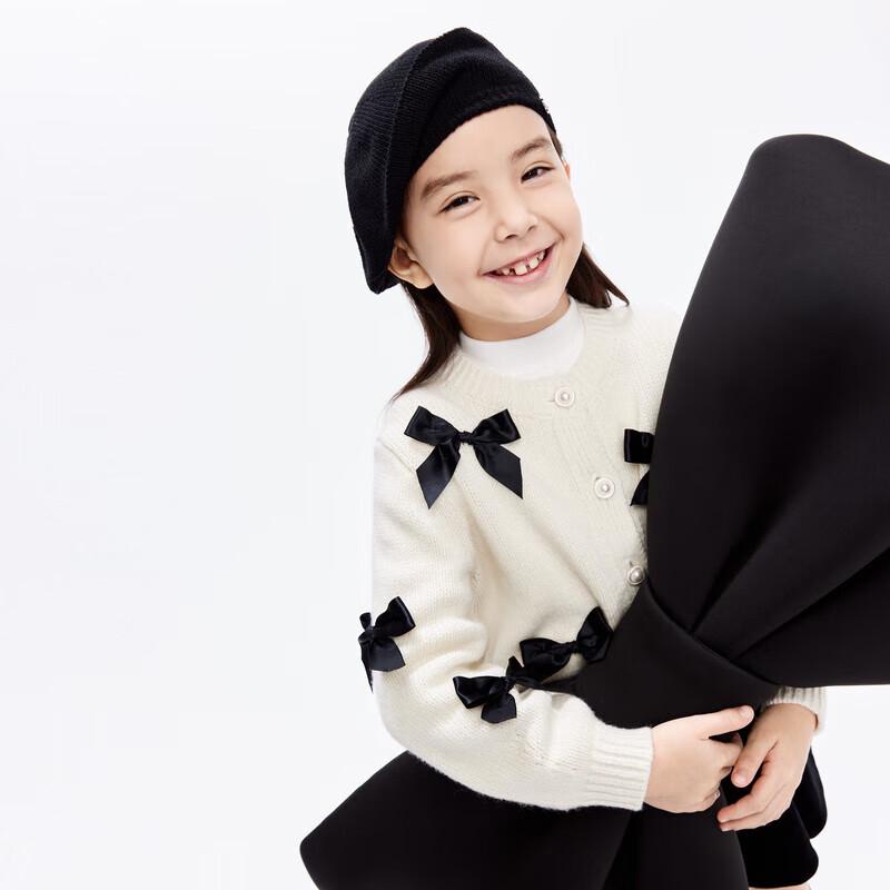 

Little MO&Co. Girls Wool Blend Bow Sweater Cardigan 100