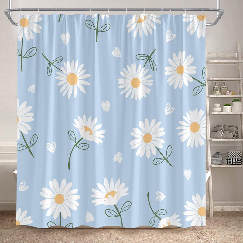 Cartoon Animals Shower Curtains Cute Fox Lion Deer Rabbit Autumn Floral Plant Kids Bath Curtain Polyester Bathroom Bathtub Decor