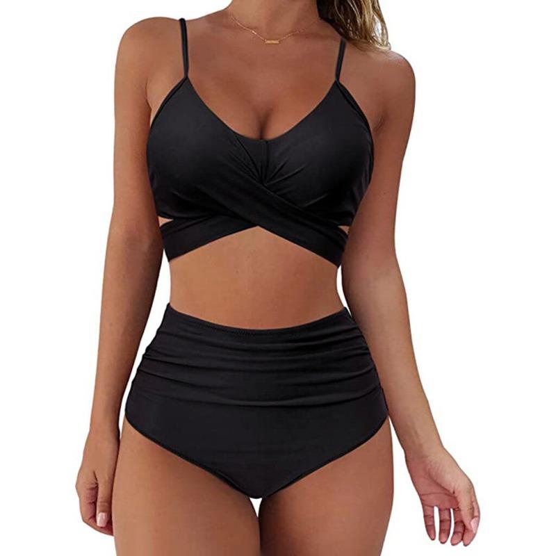 Summer Sexy Sleeveless Halter Split Swimsuit Bikini