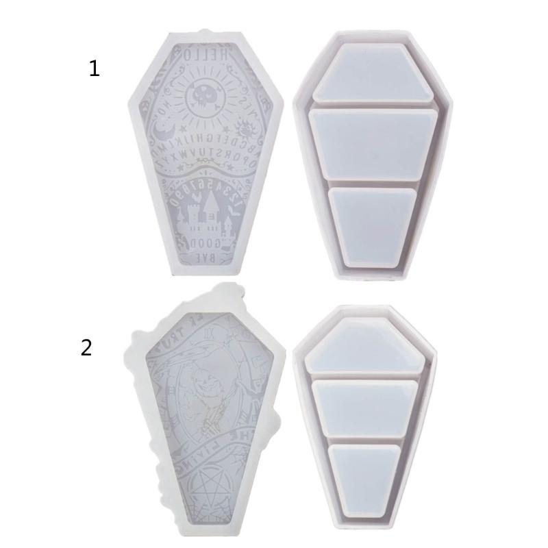 Halloween Pumpkin Coffin Storage Box Mold Epoxy Crystal Resin Silicone Mold for DIY Home Decoration Jewelry Storage
