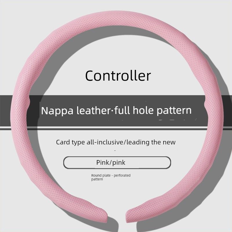 Car Steering Wheel Cover, High-End Nappa Leather, New Model, Anti-Slip, Breathable, Ultra-Thin, Universal for All Seasons