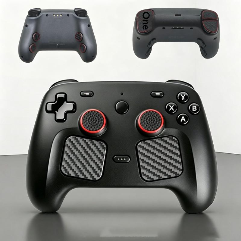 1Set For Controller Carbon Fiber Textured Joystick Cap Button Sticker For Steam Controller 2 Game Controller Stickers