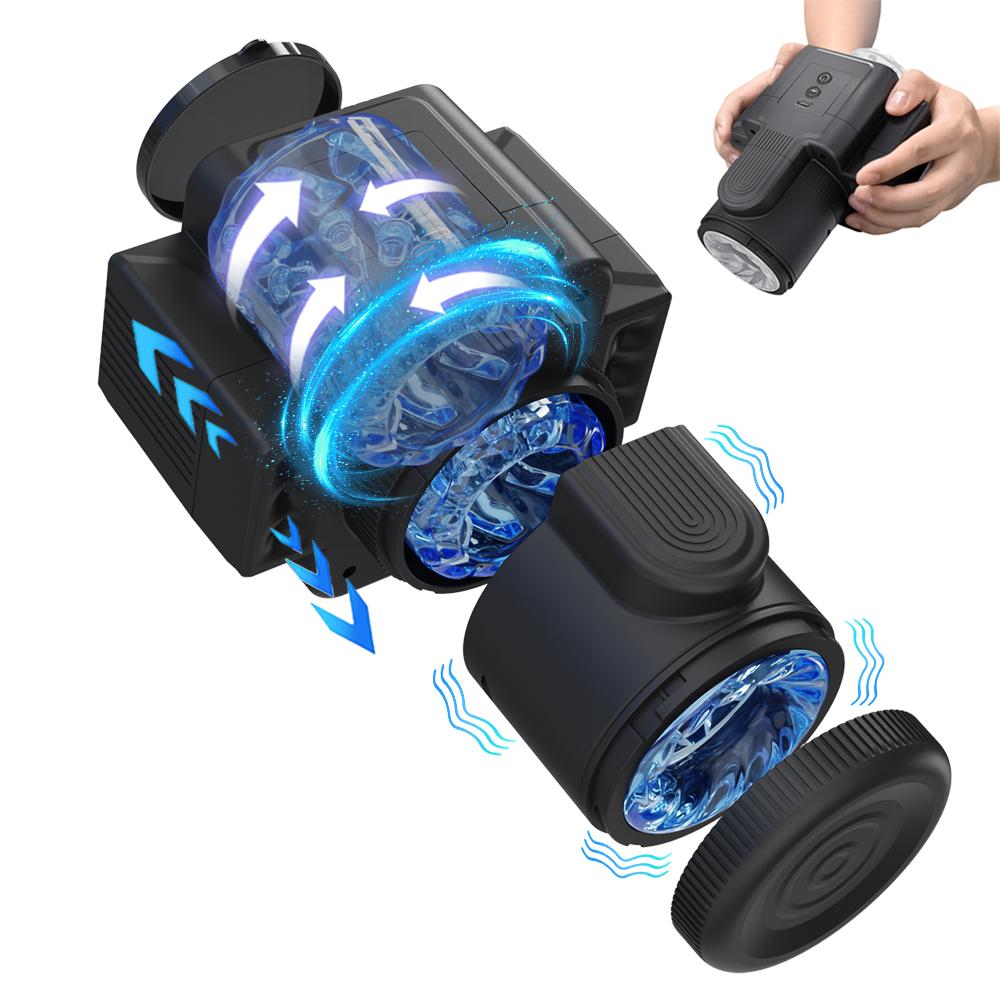 Automatischer männlicher Masturbator, Teleskop-Masturbatoren für Männer, Masturbationsbecher, Kolben, offene Ausrüstung für Erwachsene, Sexspielzeug für Männer