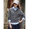 Navigare Women's 100% Merino Wool V-Neck Long Sleeve Knit Sweater