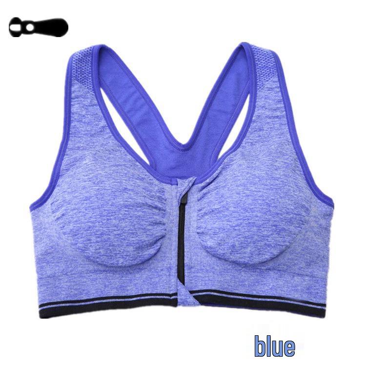 Classic Zip-Front Shockproof Sports Bra Plus Size Women's Yoga Vest