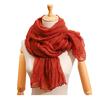 Women Pleated Scarf Thickened Weave Autumn Winter Scarf Solid Color Breathable Shawl Headscarf Outfit Accessories