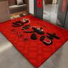 Horse Red Doormat Festive Entrance Rug Non-slip Home