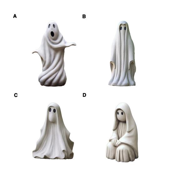 Spooky Ghost Garden Sculpture Halloween Adorable White Ghost Create Atmosphere Fun Decorative