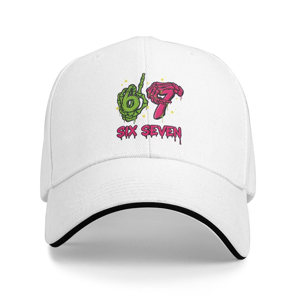 67 Halloween Neon Six Seven Baseball Cap y2k Retro Couple Women Trucker Hat Sun Print Running Hippie Baseball Caps Birthday Gift