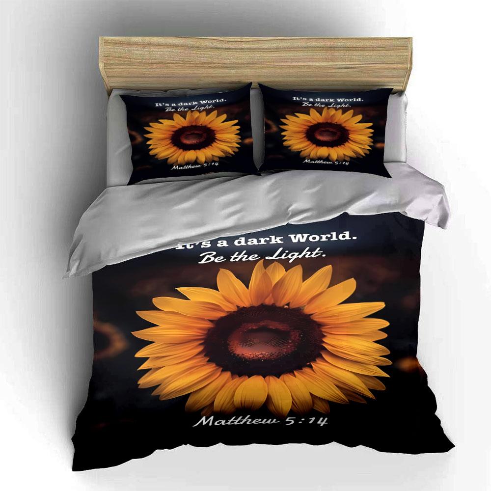 Sunflower with Text Pattern. Bedding Sets Duvet Cover Sets Duvet Covers Pillowcases(1*Duvet Cover 2*Pillowcases Without Duvet Insert)