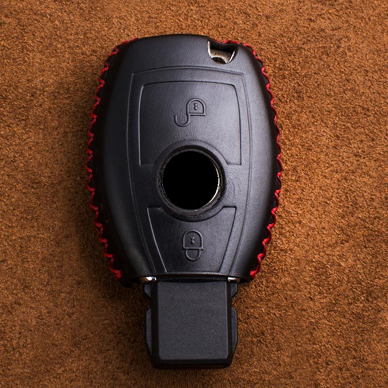 Innenraumleisten Echte Leder Auto Schlüsselanhänger Hülle Für Mercedes benz A B R G Klasse GLK GLA w204 W251 W463 W176 Smart Key