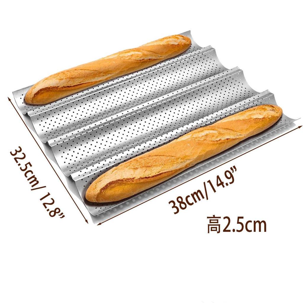 Baguette Pan French Bread Baking Mould Bakeware Groove Waves Mold 2/3/4 Loaves Loaf Bake Mold Baguette Tray Baking Tool
