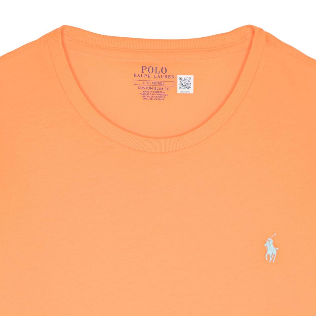 Polo Ralph Lauren Solid Color Slim Fit Crew Neck Short Sleeve T-Shirt Men Tops Orange 710671438-406